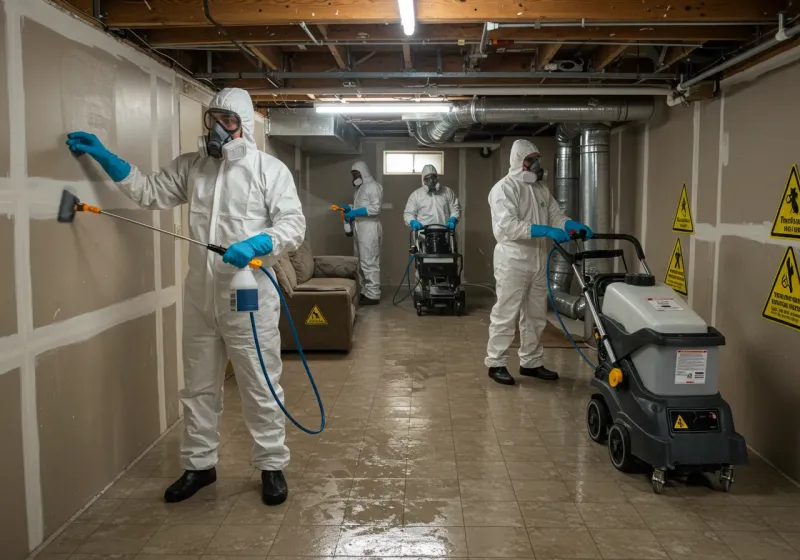 Basement Moisture Removal and Structural Drying process in Centre, AL